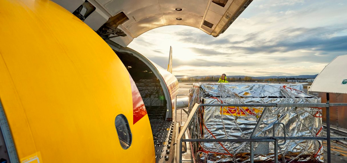 Air cargo being loaded for international export